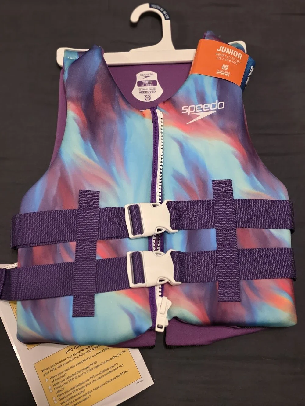 Speedo Junior Swim Vest - Purple Multi-Tone - 50-90 Lbs
